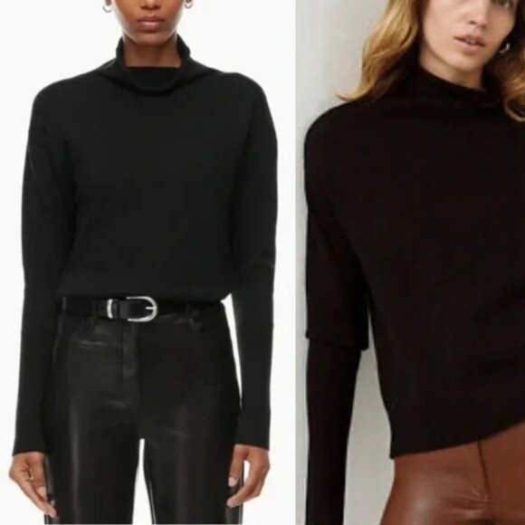 Aritzia Sweaters - Wilfred Black 100% Merino Wool Mockneck Cyprie Sweater